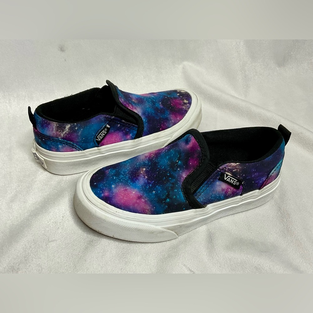 Vans Girl's Asher Galaxy Multicolor Canvas Slip On Skate Shoes Size 11 - Picture 5 of 9